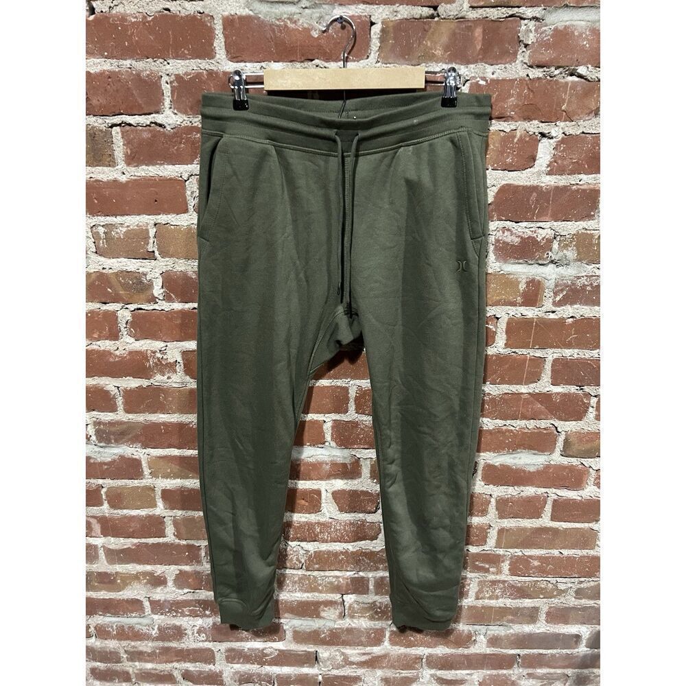 Hurley Mens Green Jogger Sweatpants W/ Drawstring Pull On Size L